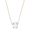 Blue Topaz Emerald Cut Necklace