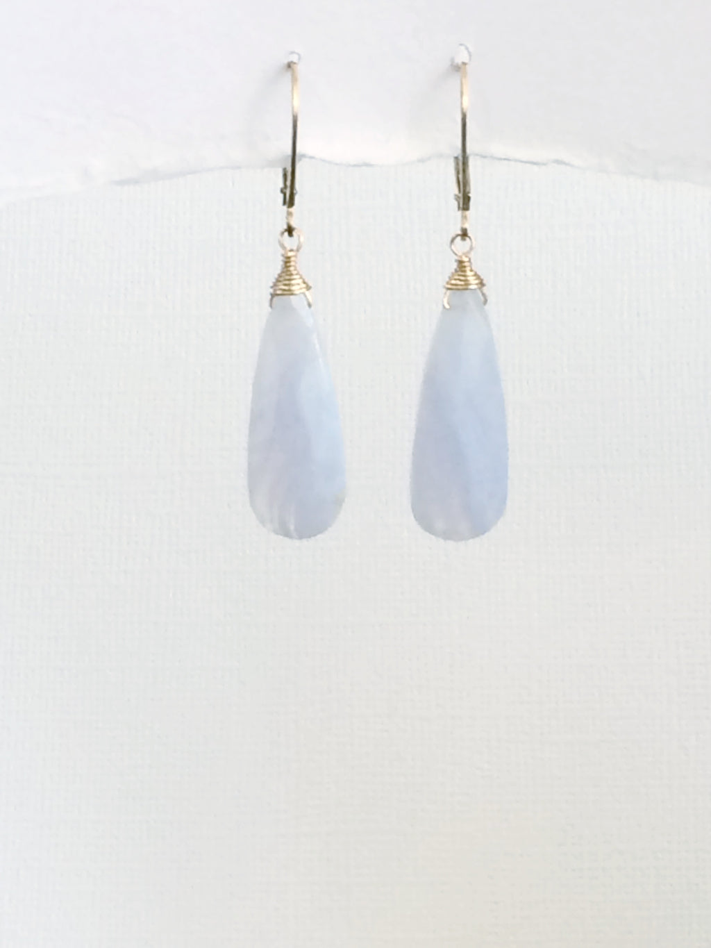 Blue Lace Agate Tear drop Earrings