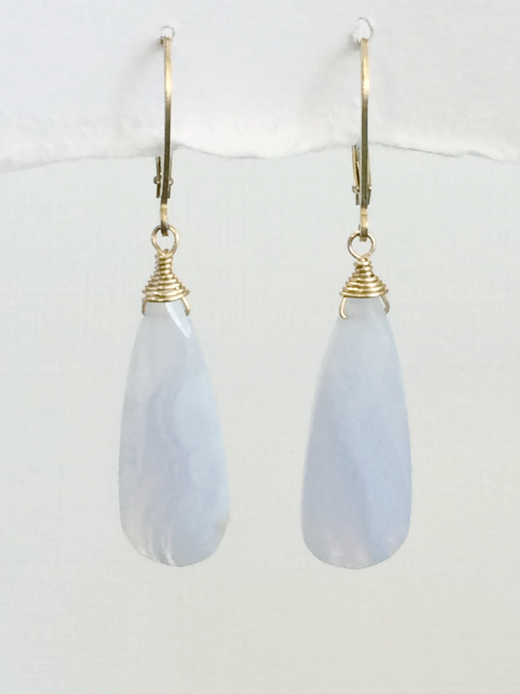 Blue Lace Agate Tear drop Earrings