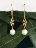 Fresh Water Pearl Filigree Earrings