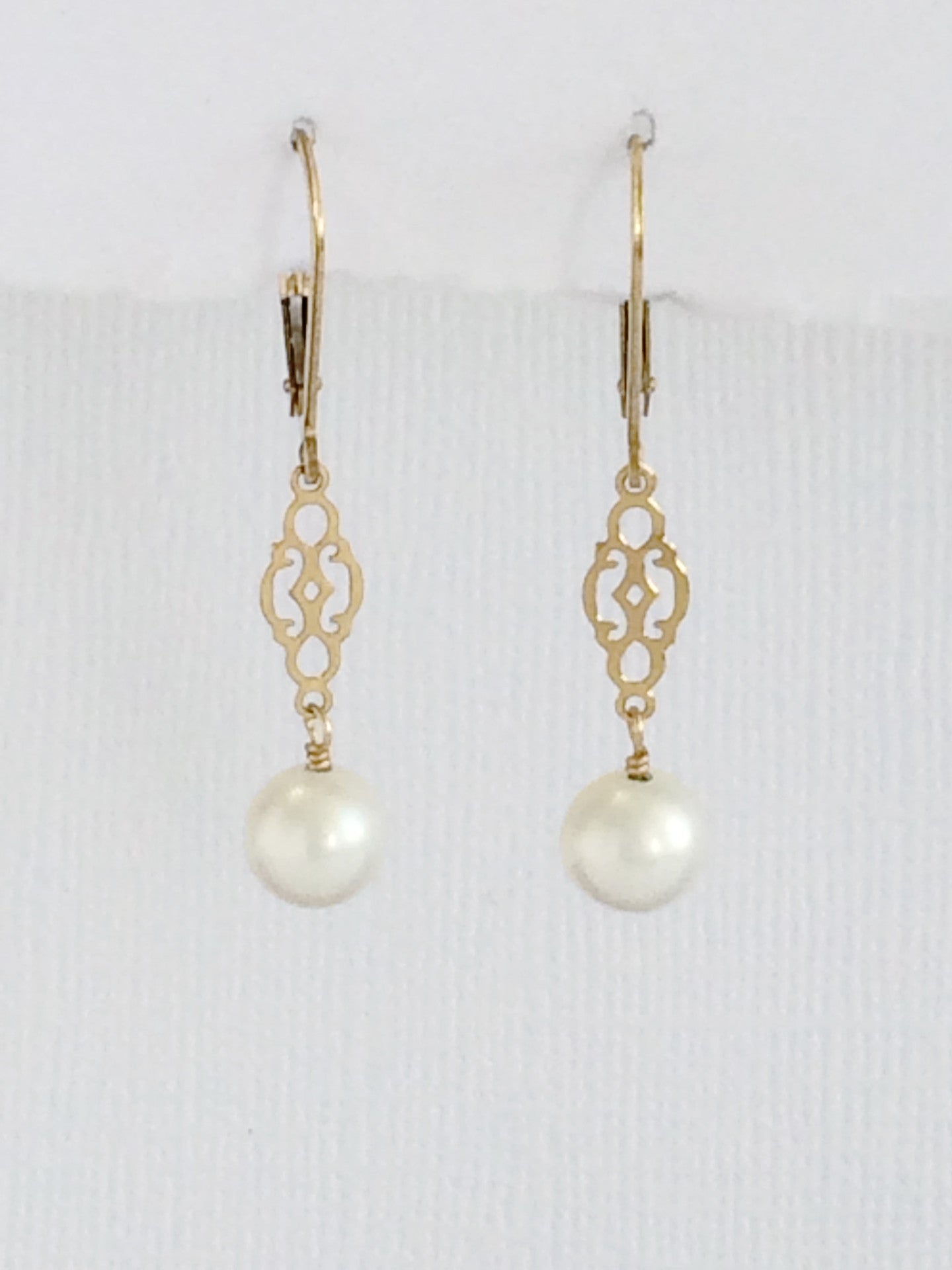 Fresh Water Pearl Filigree Earrings