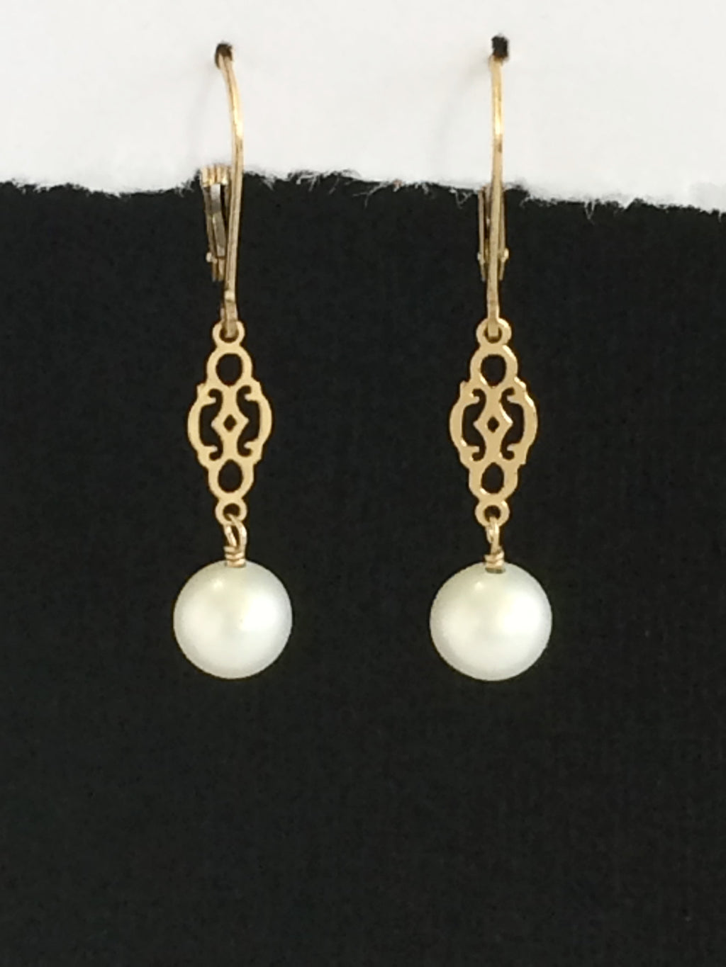 Fresh Water Pearl Filigree Earrings