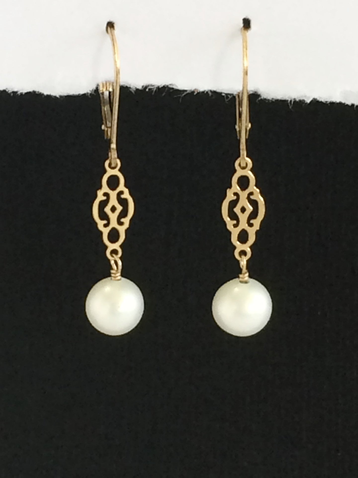 Fresh Water Pearl Filigree Earrings