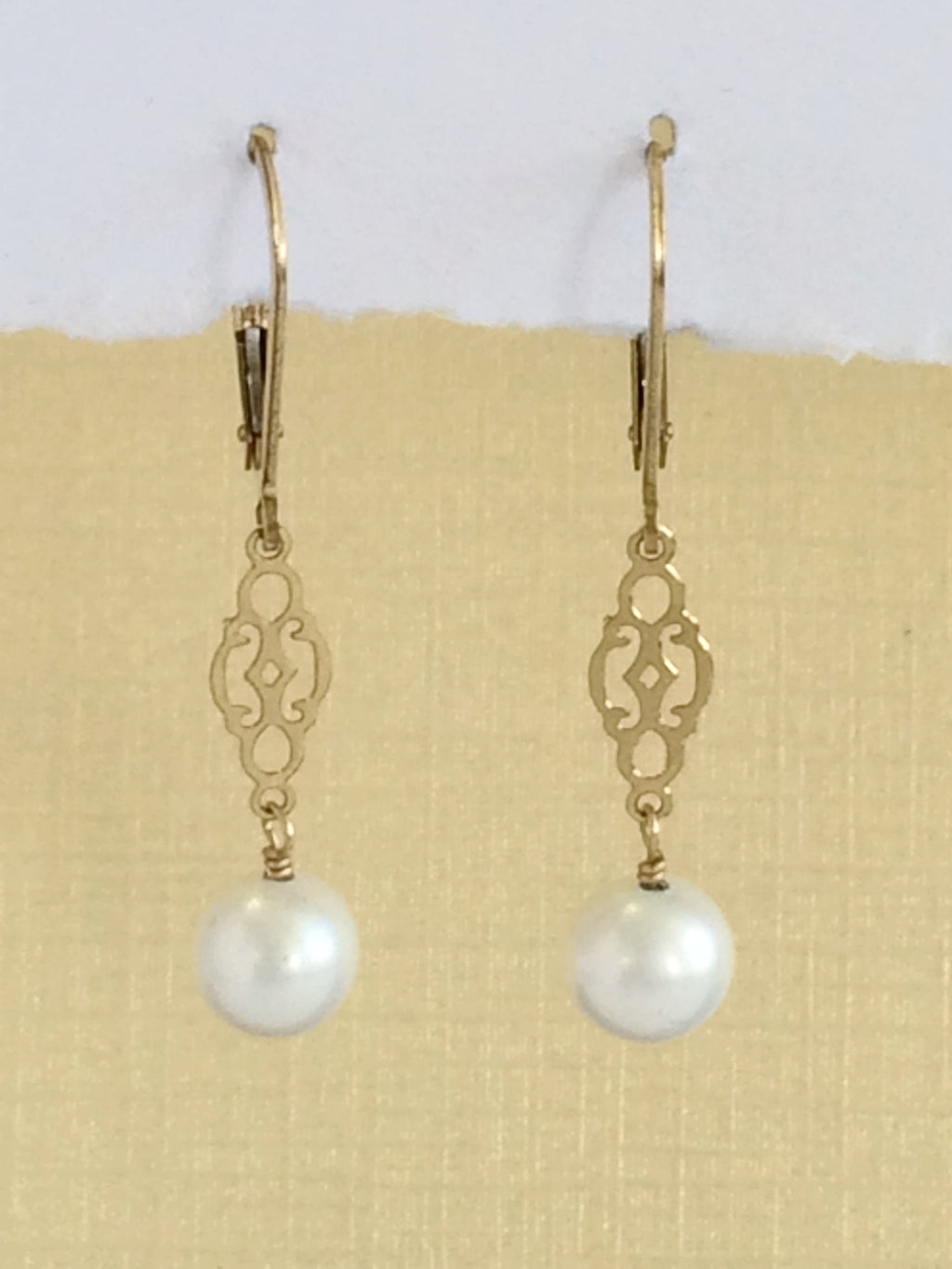 Fresh Water Pearl Filigree Earrings