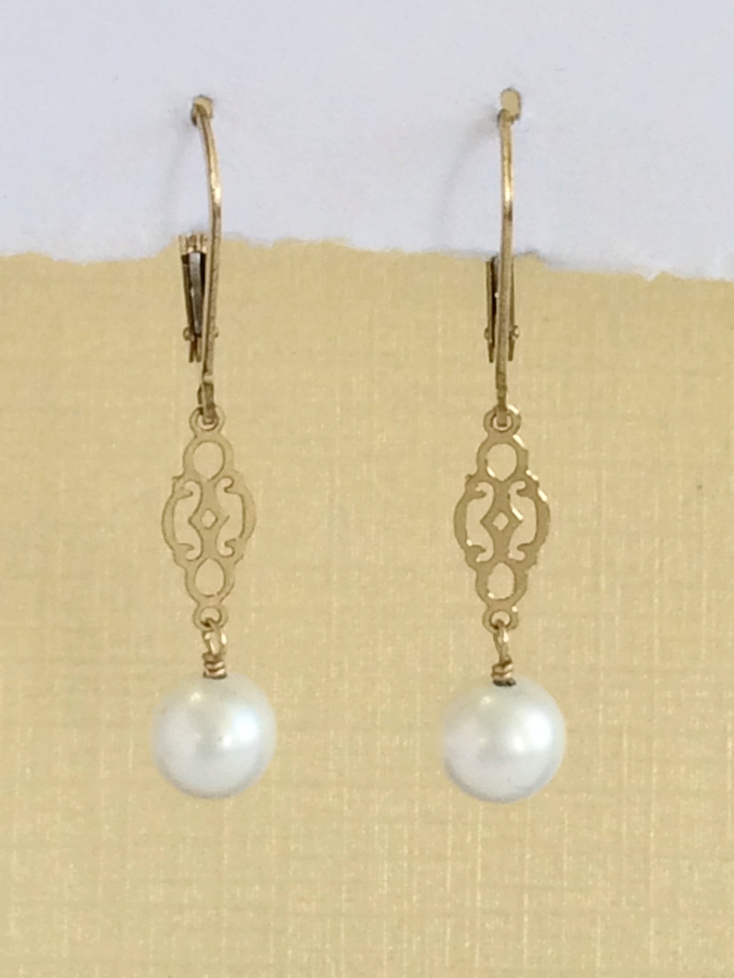 Fresh Water Pearl Filigree Earrings