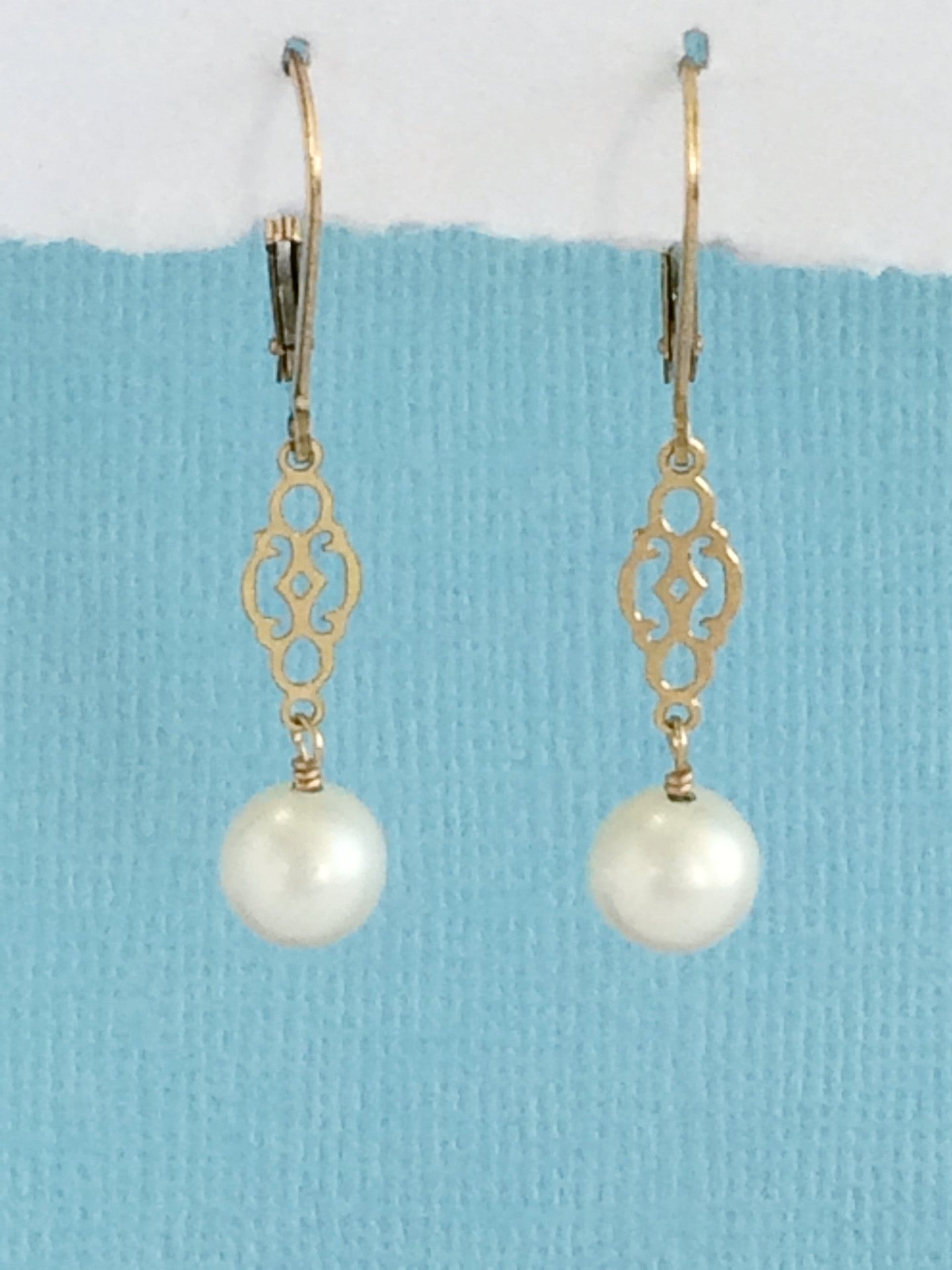 Fresh Water Pearl Filigree Earrings