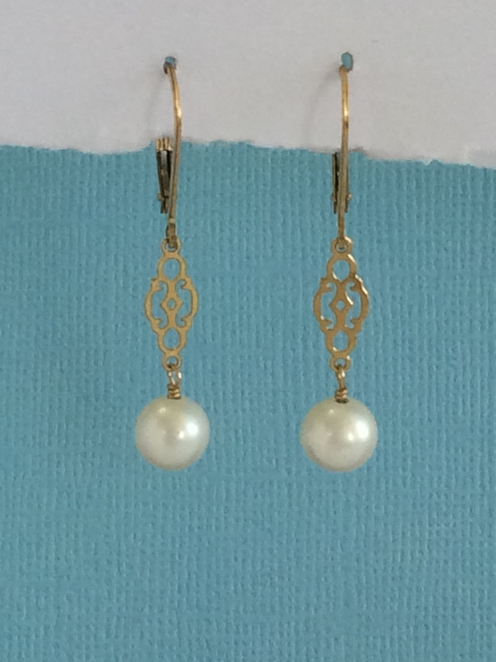Fresh Water Pearl Filigree Earrings