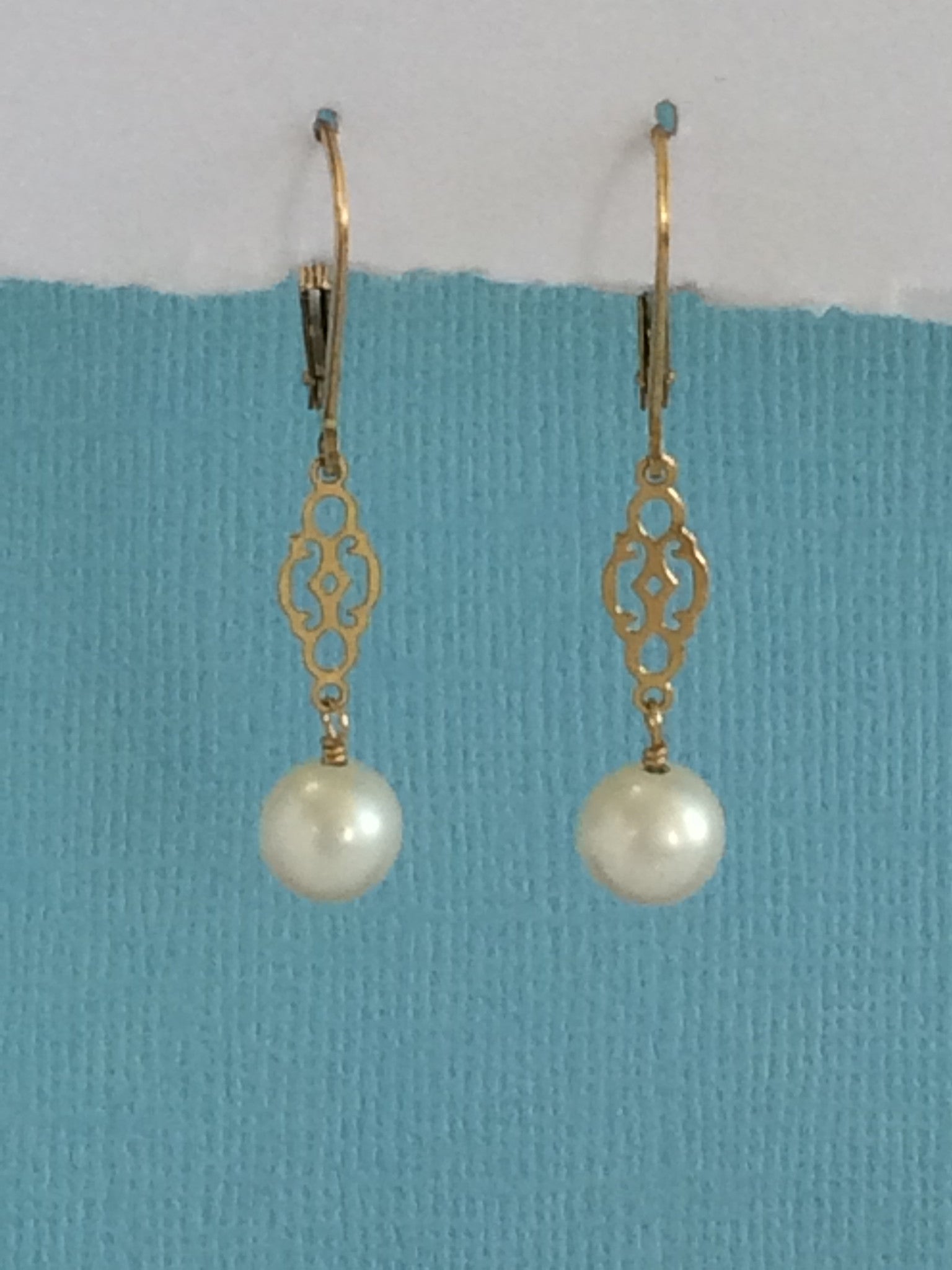Fresh Water Pearl Filigree Earrings