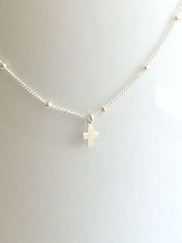 Tiny Cross Necklace silver