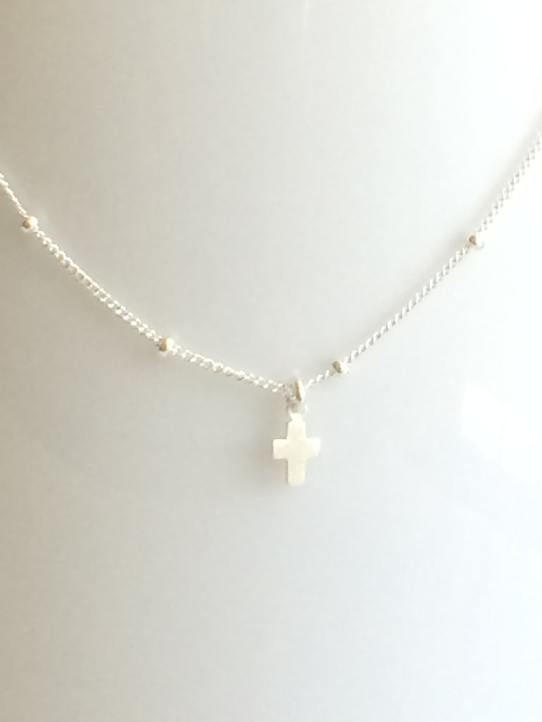 Tiny Cross Necklace gold