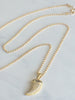 Crystal Horn Necklace gold