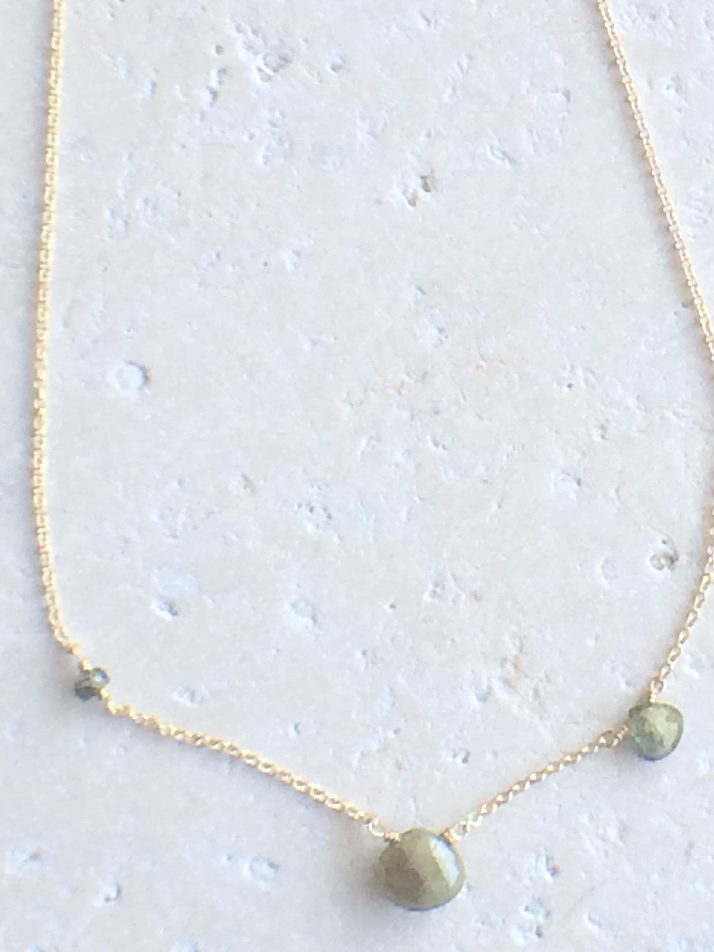 Asymmetric Green Sapphire Necklace