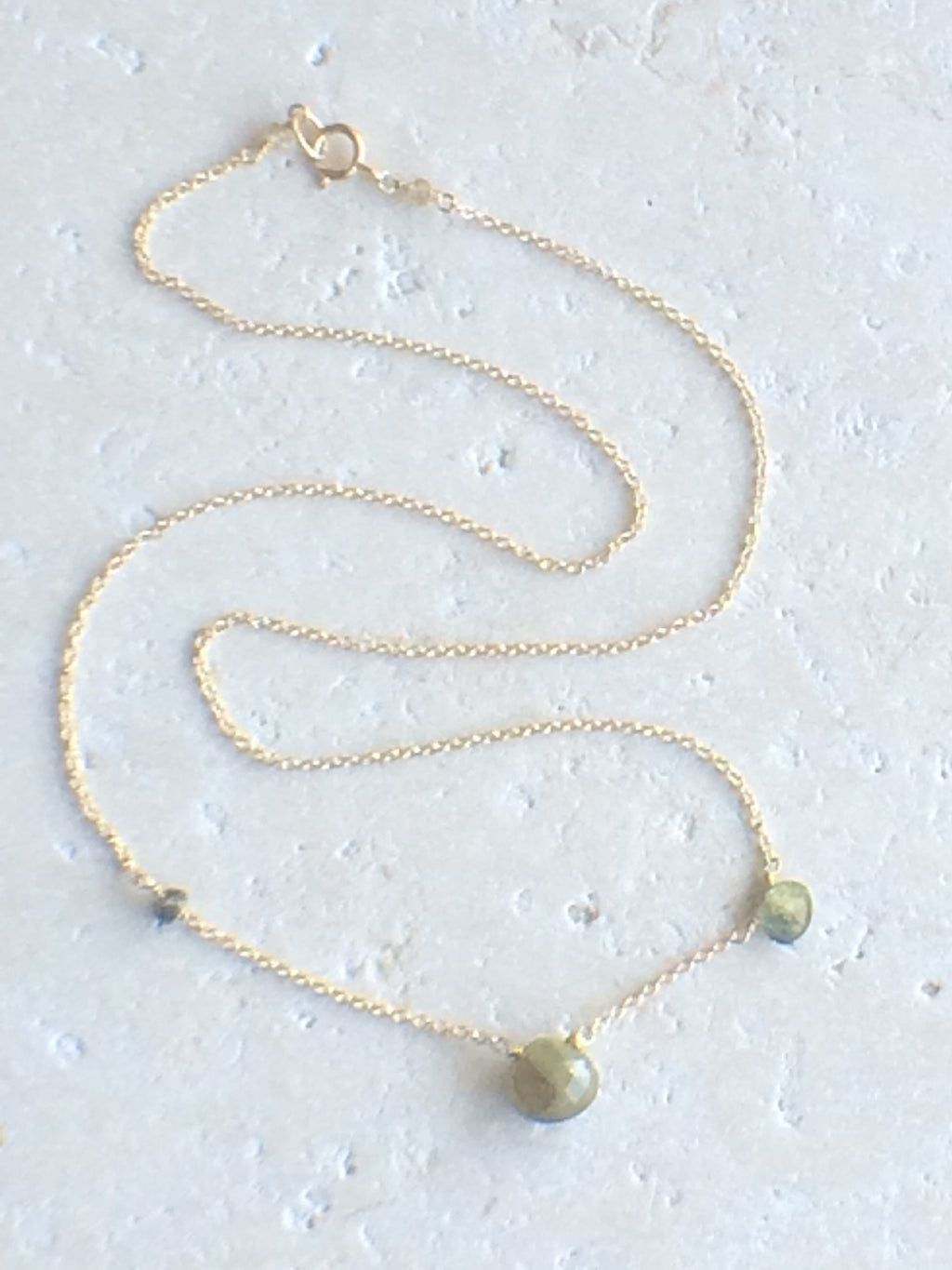 Asymmetric Green Sapphire Necklace
