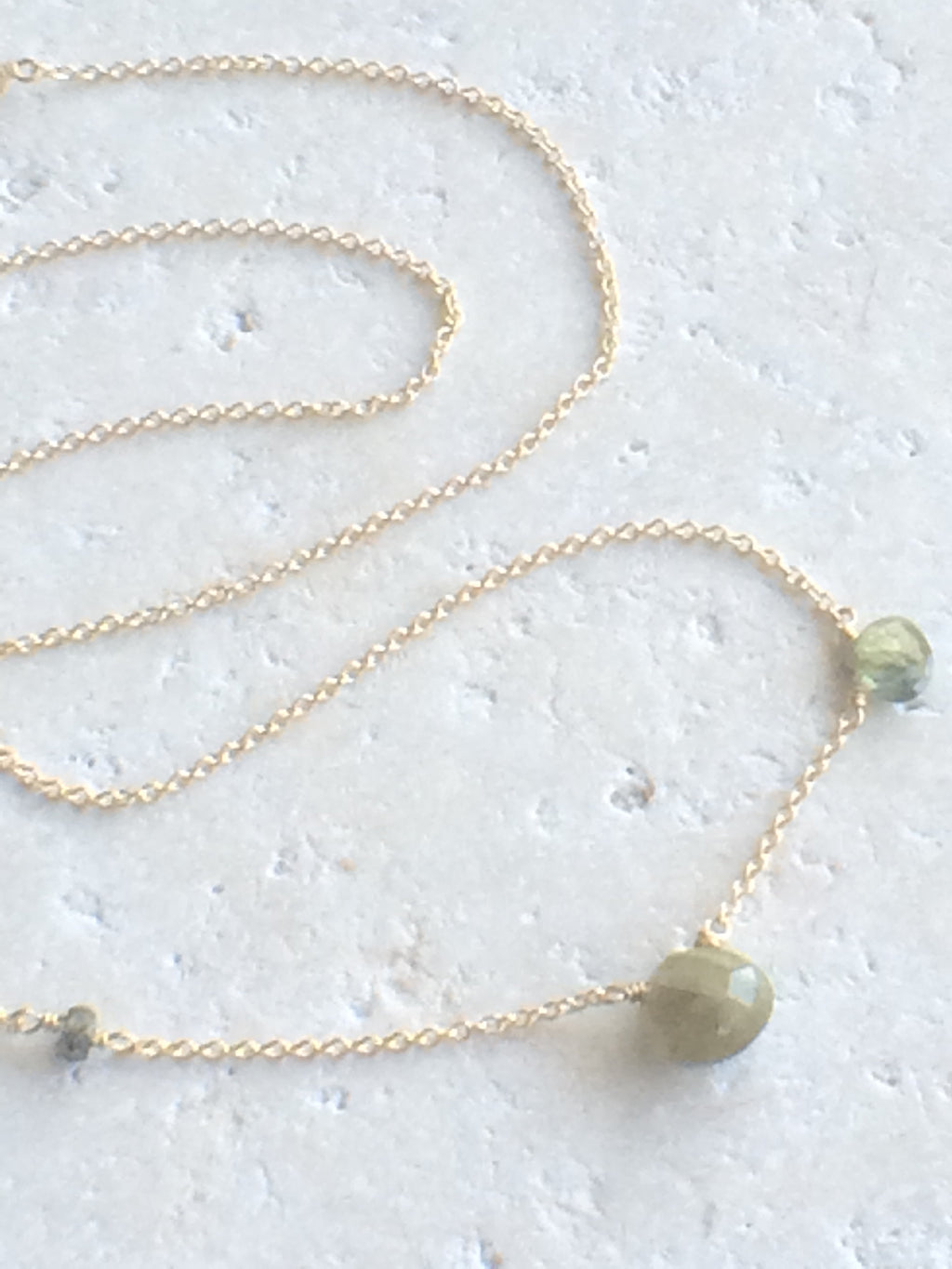 Asymmetric Green Sapphire Necklace