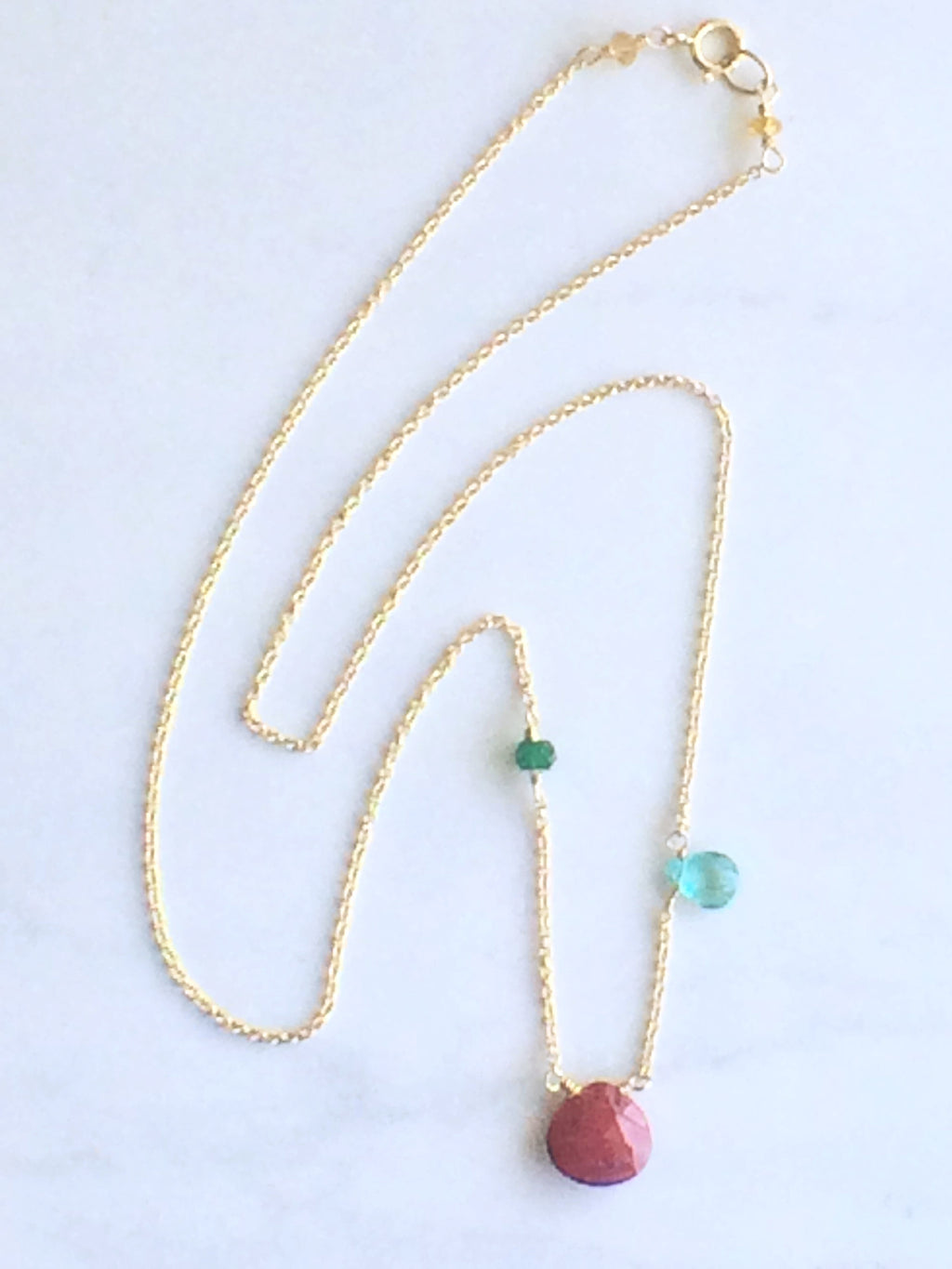 Asymmetric Ruby Necklace