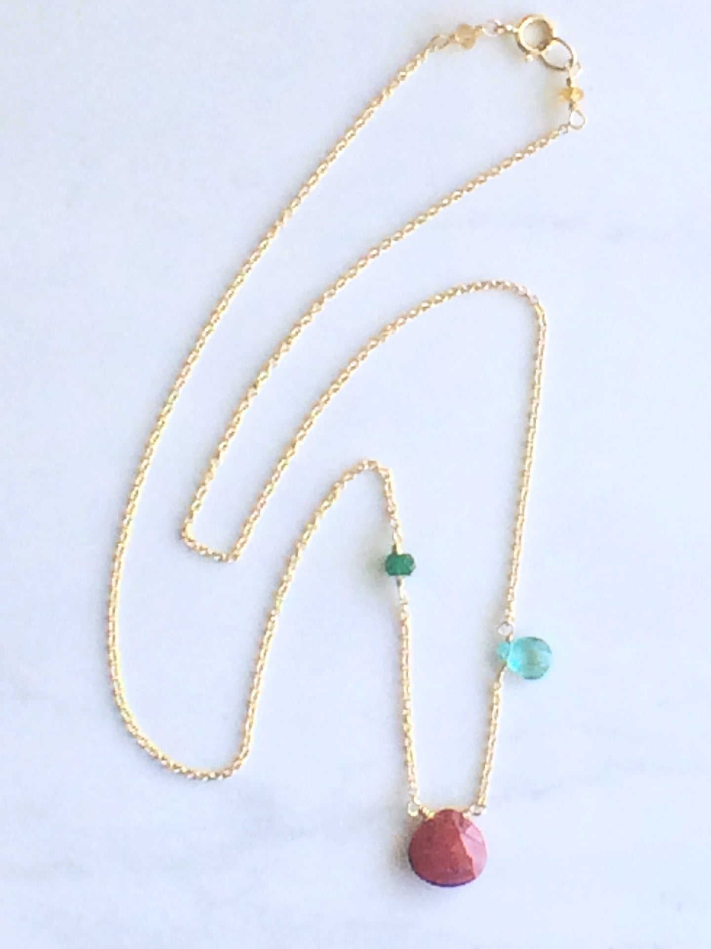Asymmetric Ruby Necklace