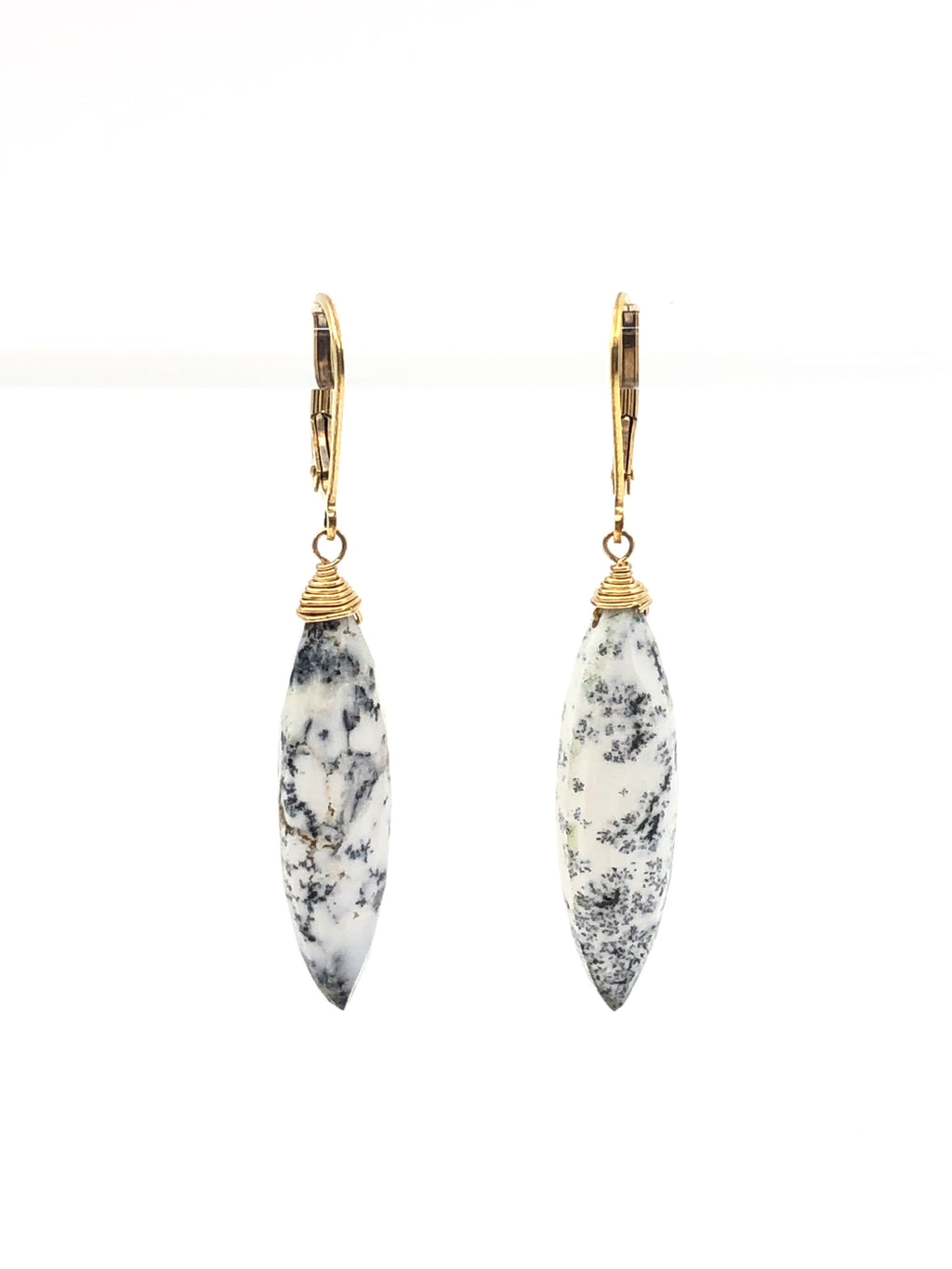 Dendritic Opal Marquise Cut Earrings