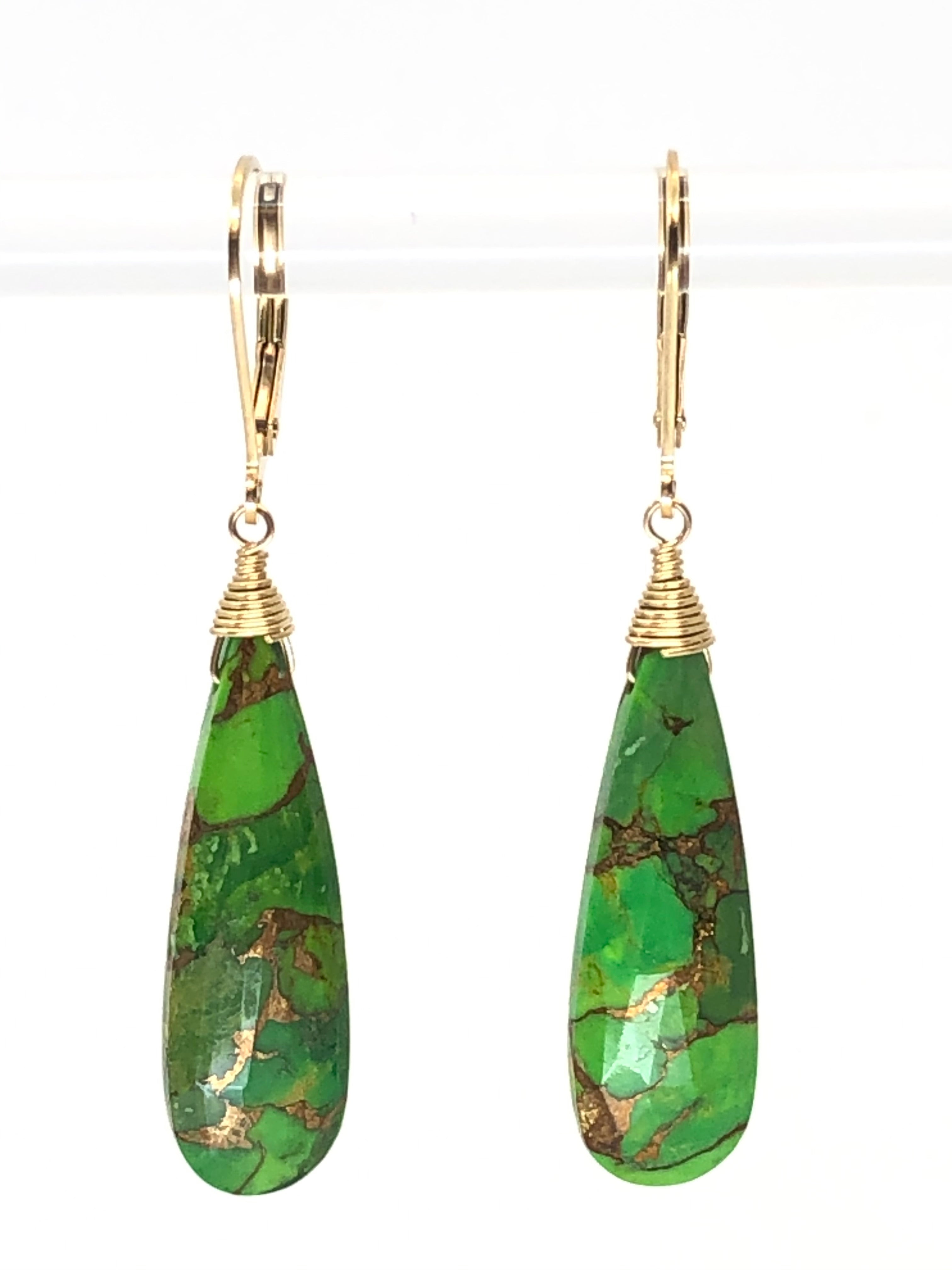 Blue Turquoise Tear Drop Earrings