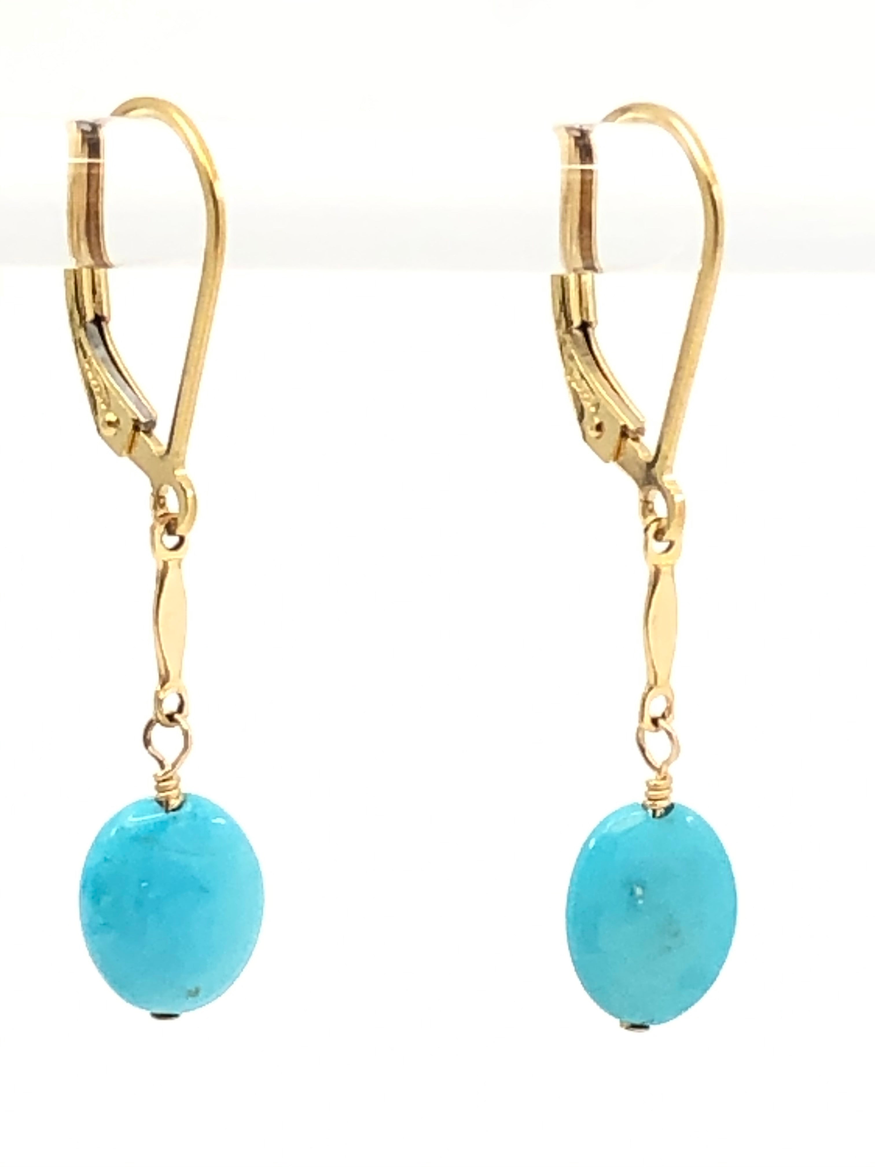Sleeping Beauty Turquoise Oval Earrings