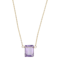 Blue Topaz Emerald Cut Necklace