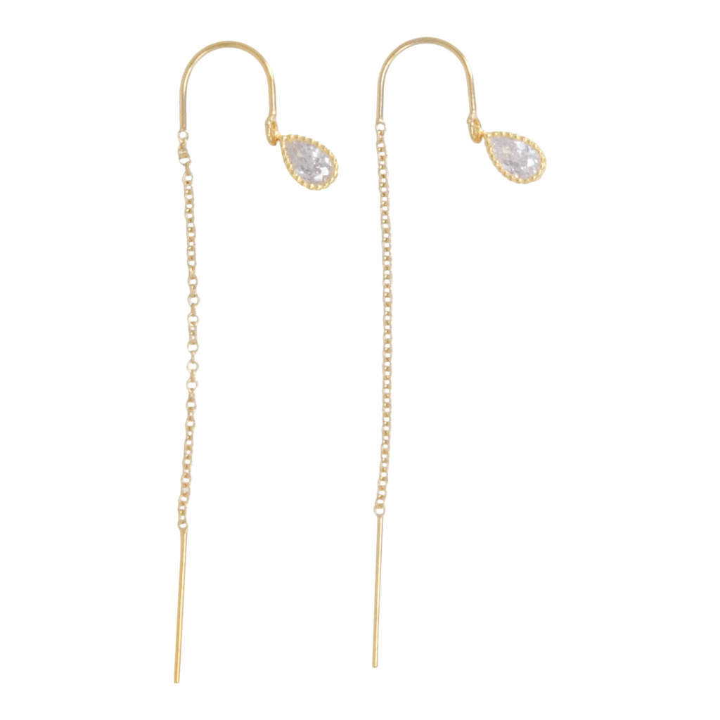 Swarovski Tear Drop Threader Earrings