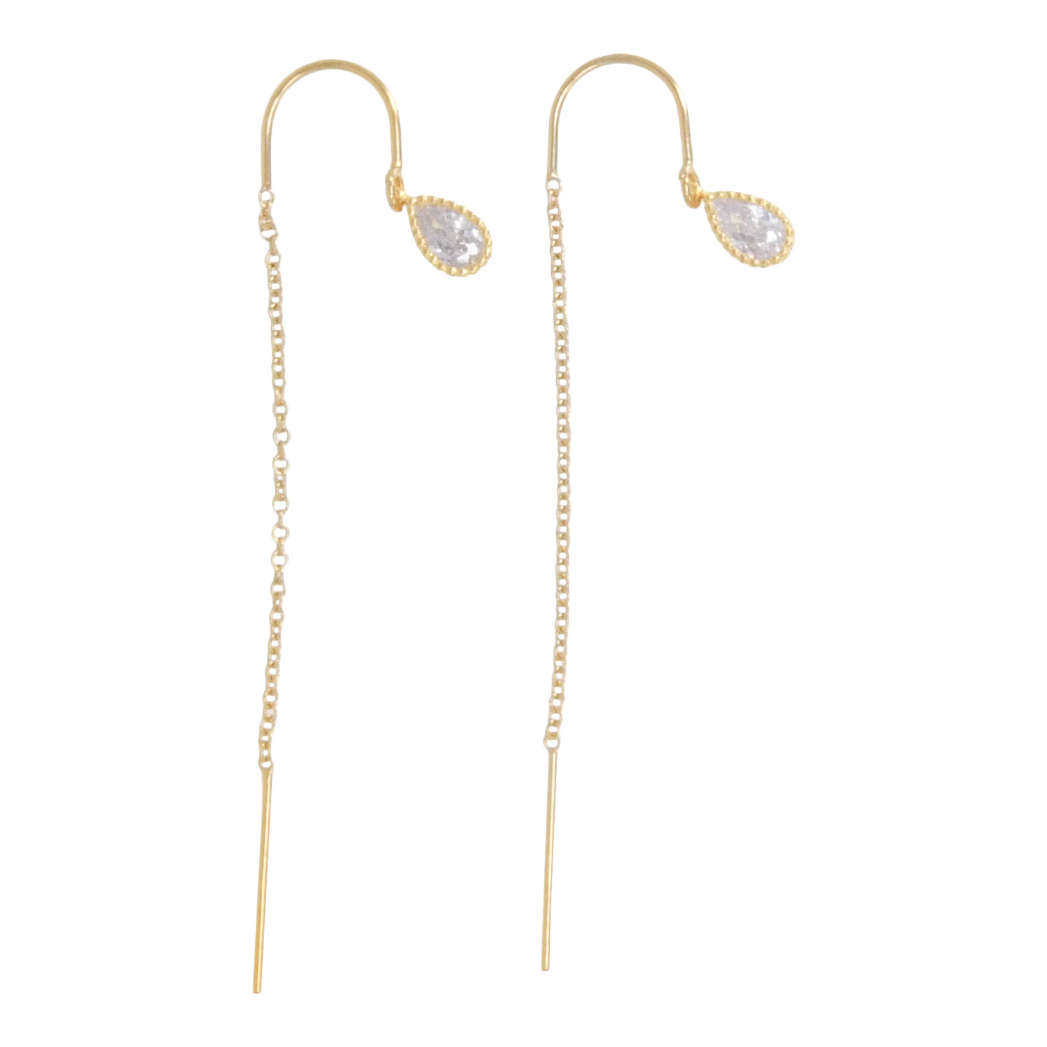 Swarovski Tear Drop Threader Earrings
