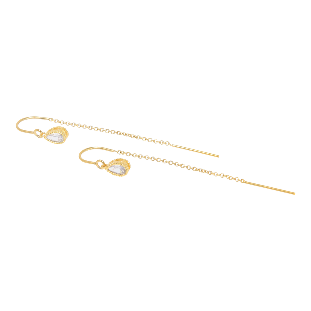 Swarovski Tear Drop Threader Earrings