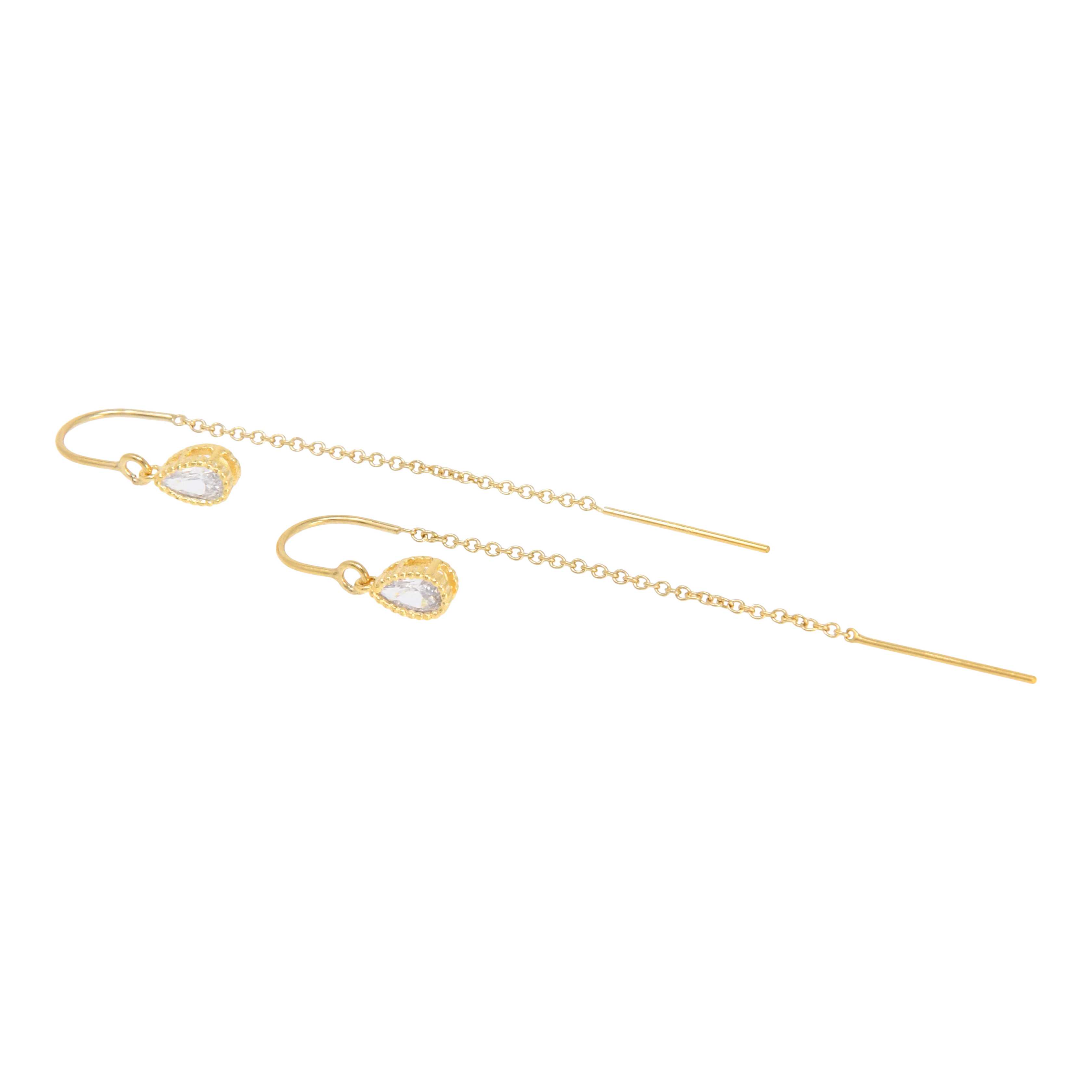 Swarovski Tear Drop Threader Earrings