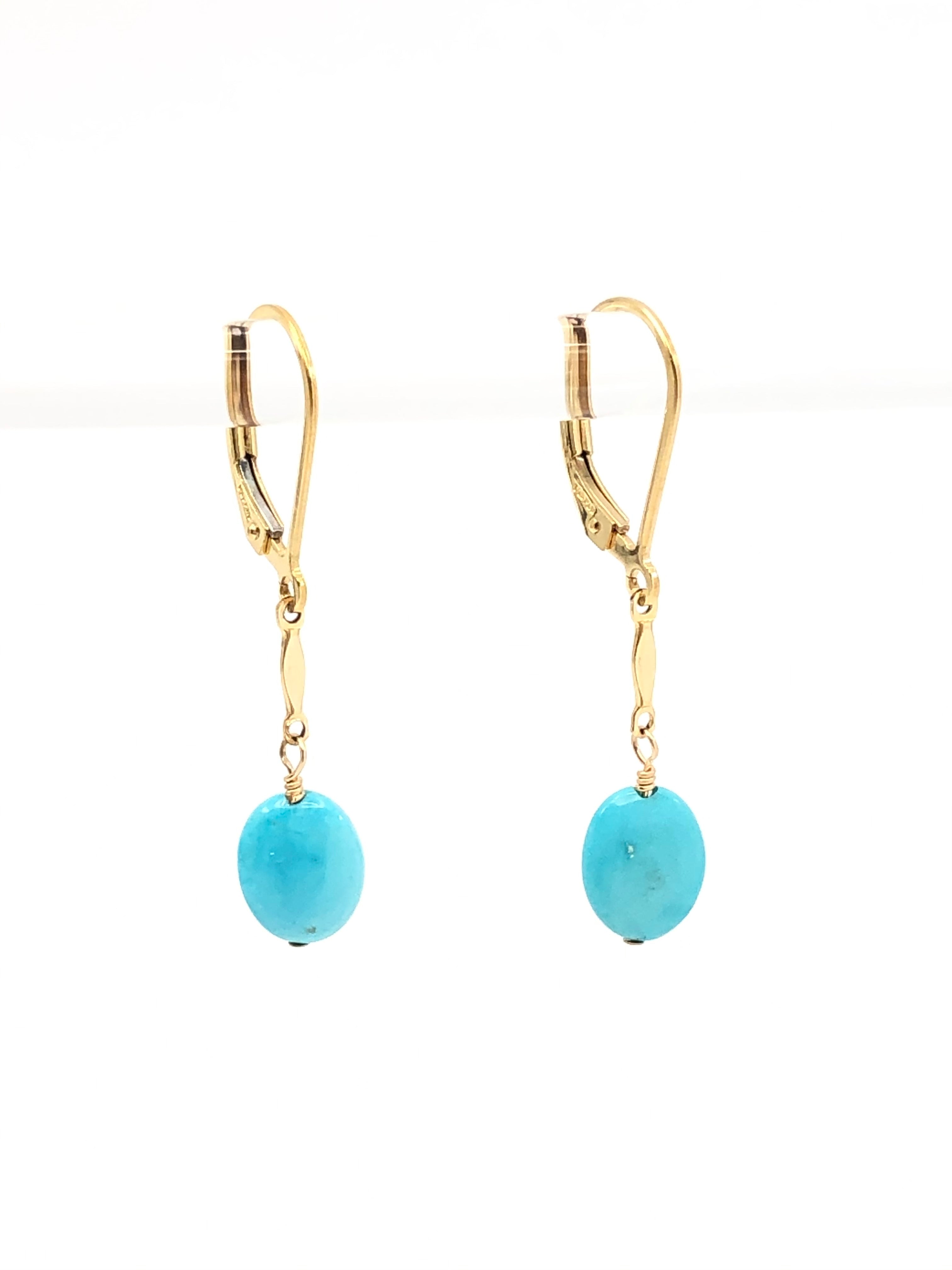 Sleeping Beauty Turquoise Oval Earrings