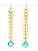 Swiss Blue Topaz Laurel Earrings