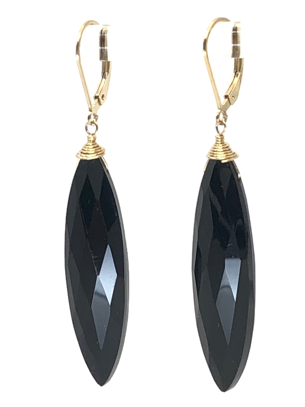 Black Onyx Marquise Cut Earrings