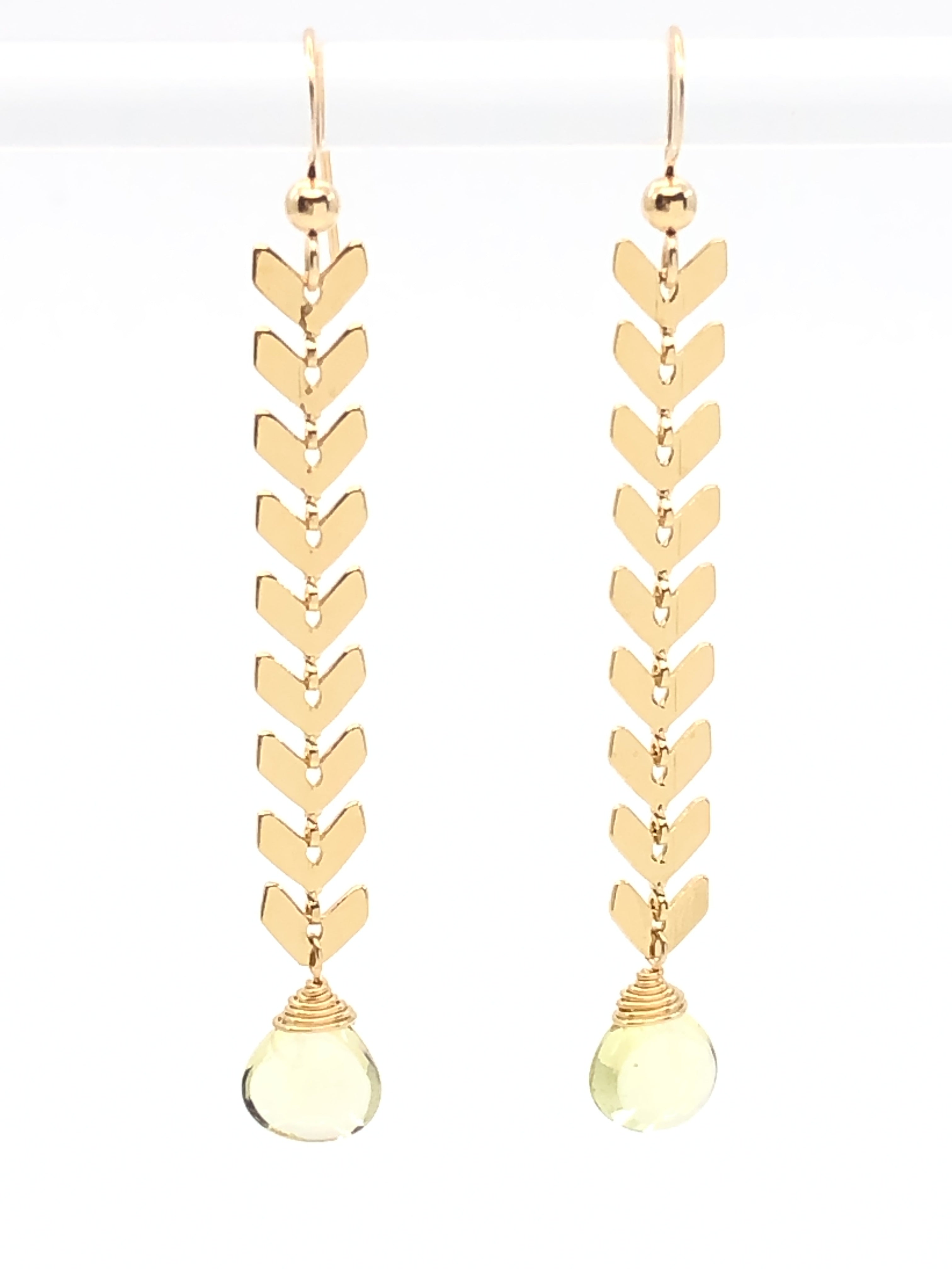 Lemon Topaz Laurel Earrings