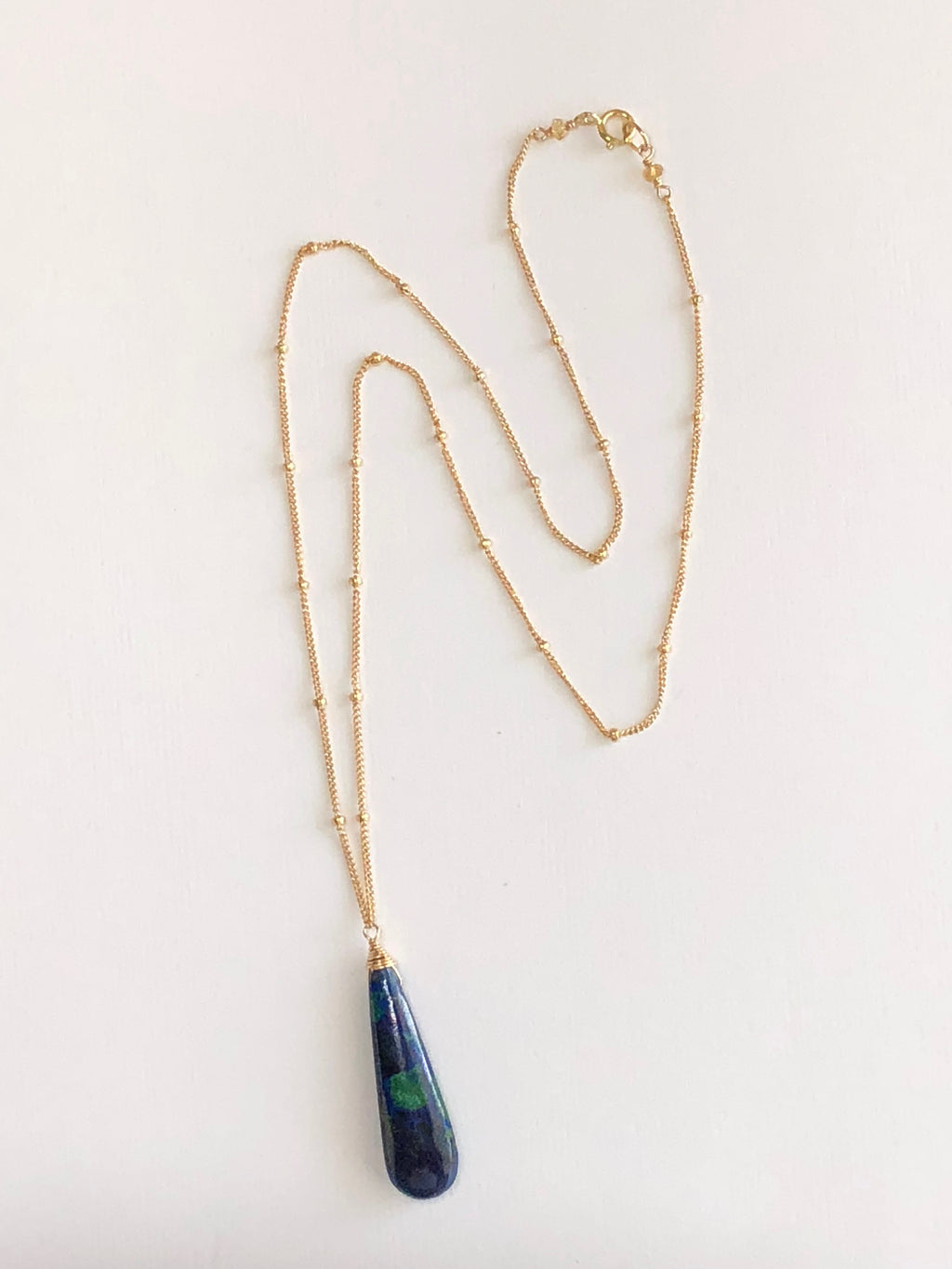Azurite satellite chain necklace