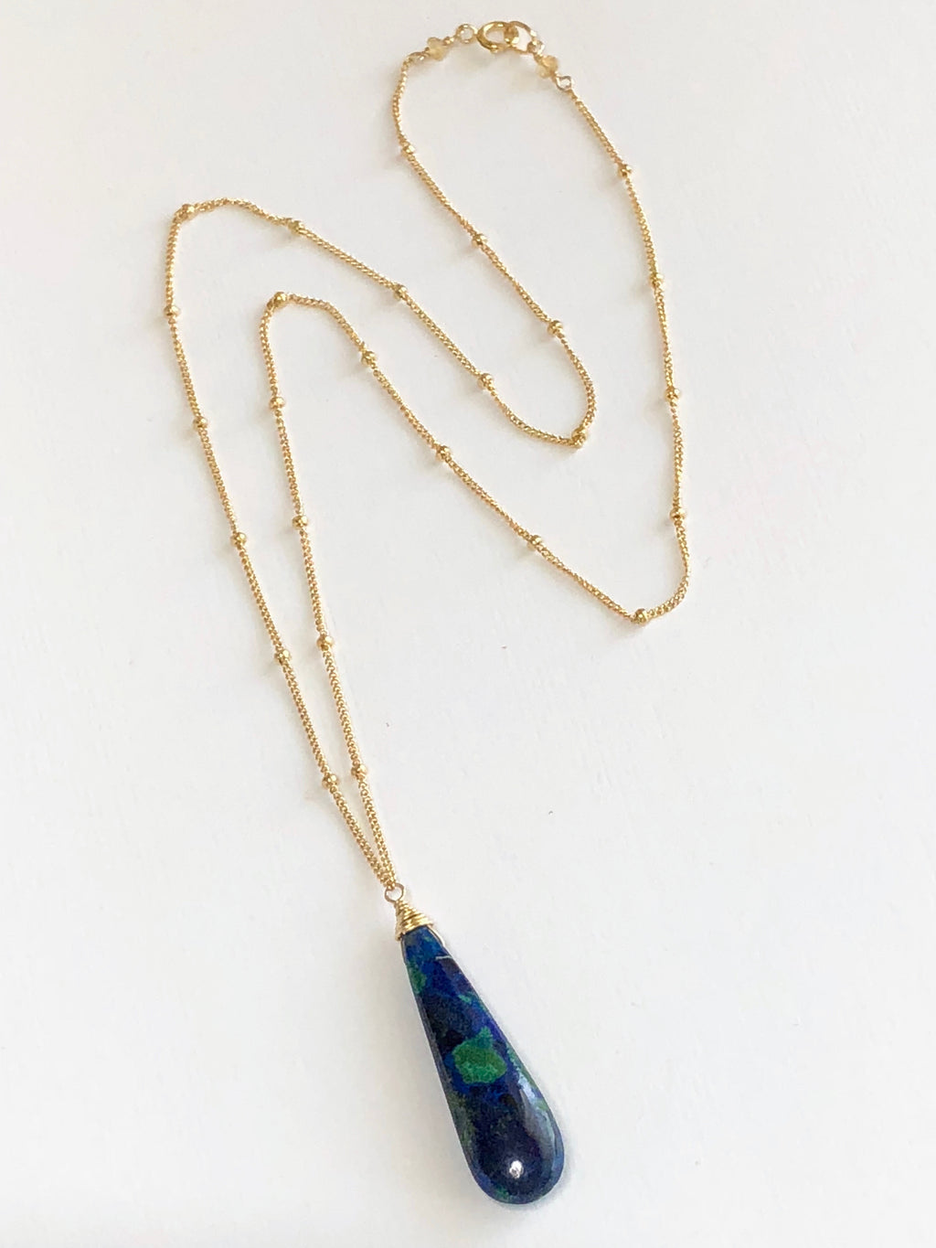 Azurite satellite chain necklace