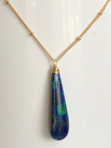 Azurite satellite chain necklace
