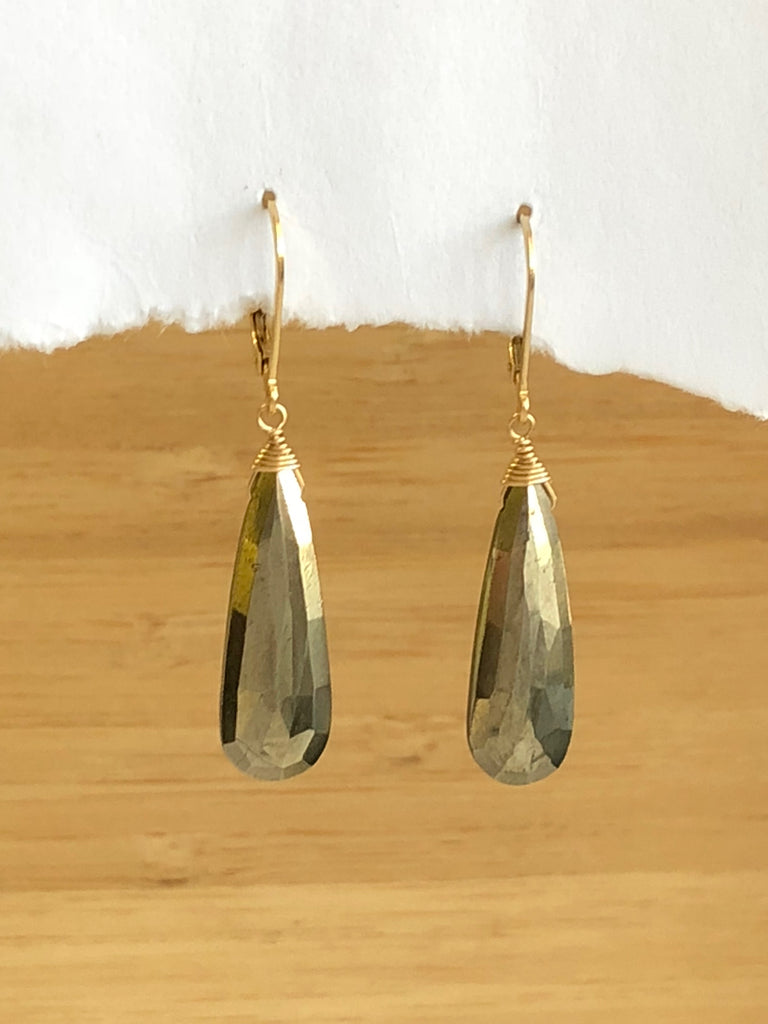 Pyrite drop earrings