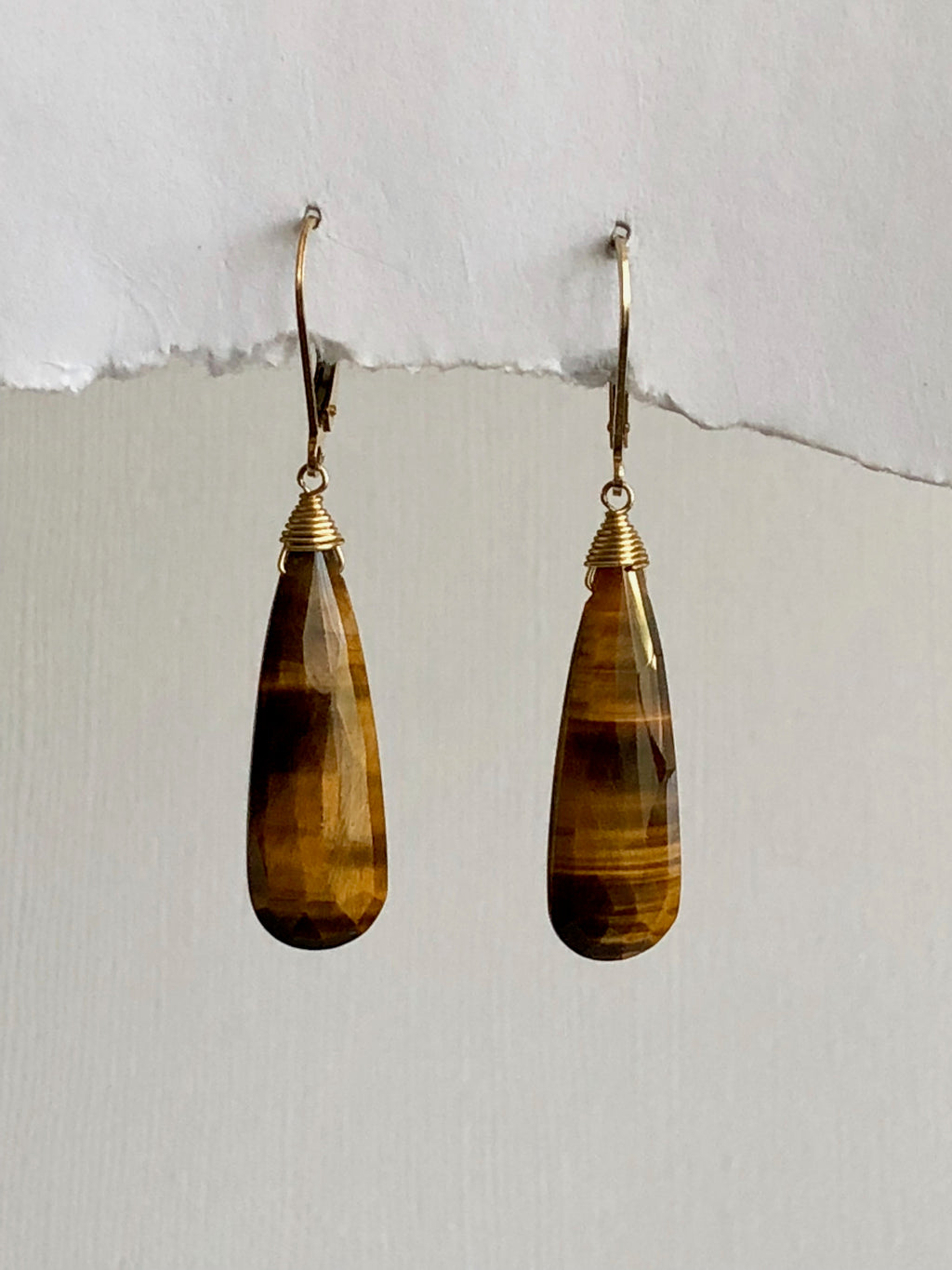 Tiger Eye drop earrings
