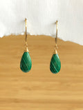 Malachite small drop earrings