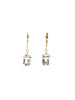 Emerald cut Crystal Quartz earrings gold or silver