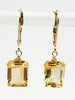 Emerald cut Citrine earrings gold fill