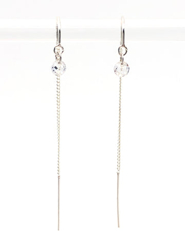 Crystal Threader Earrings silver