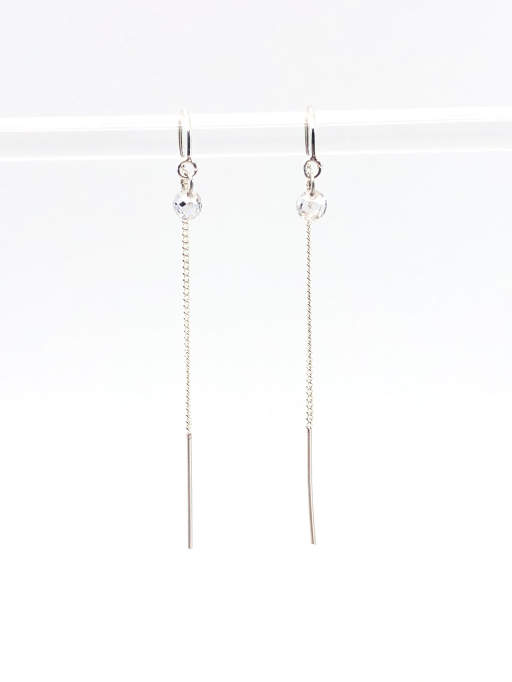 Crystal Threader Earrings silver