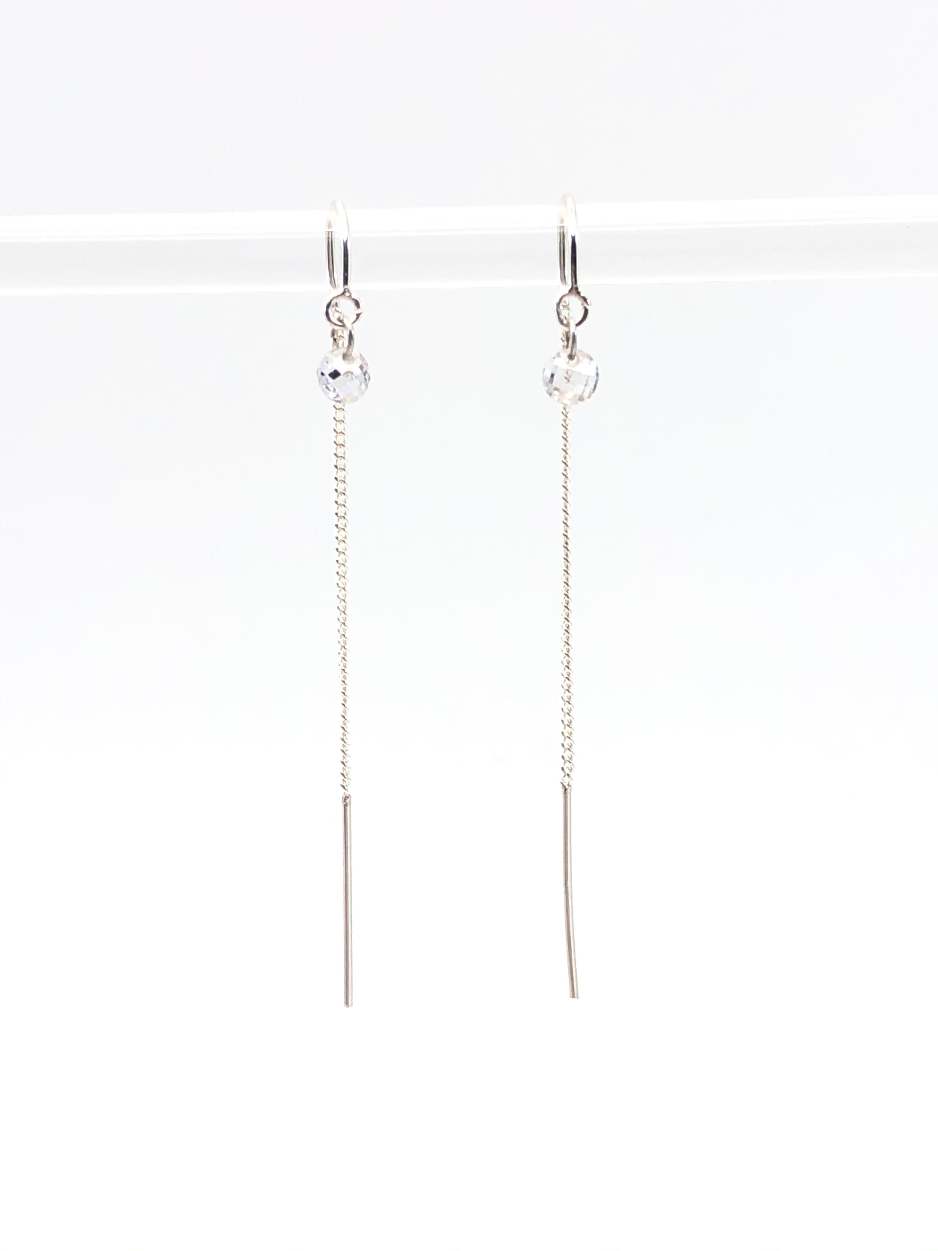 Crystal Threader Earrings silver