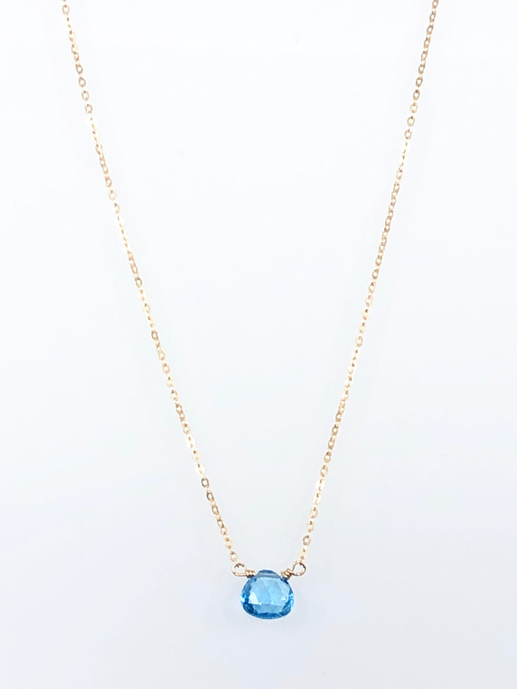 Simple Swiss Blue Topaz Necklace