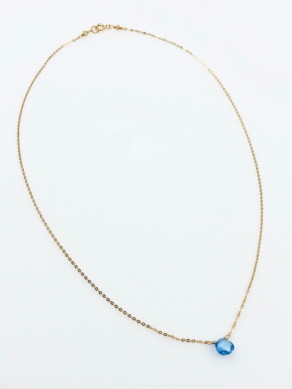 Simple Swiss Blue Topaz Necklace