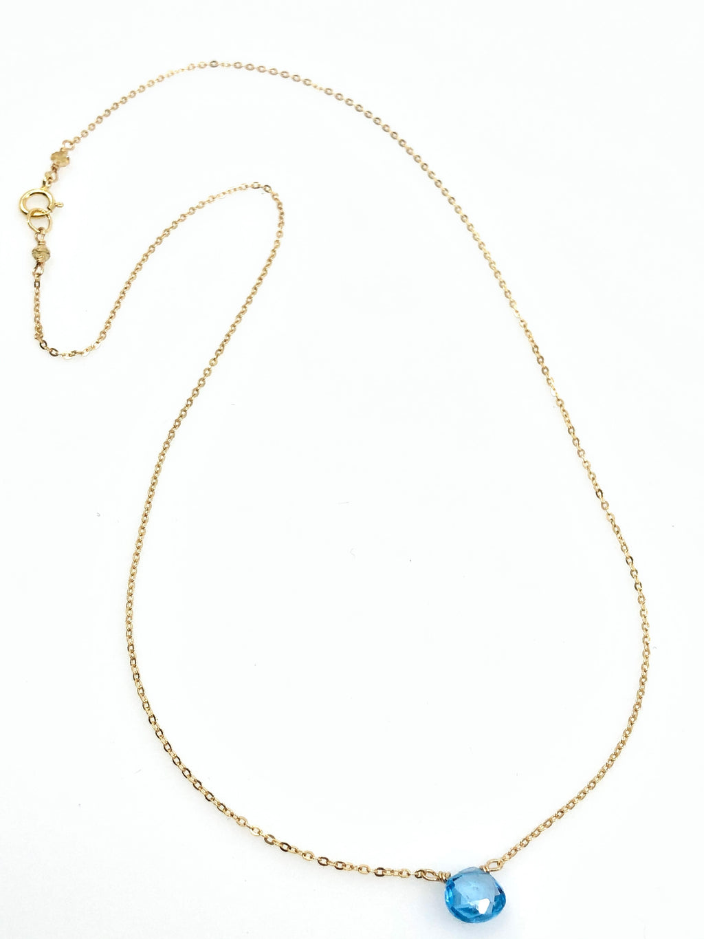 Simple Swiss Blue Topaz Necklace