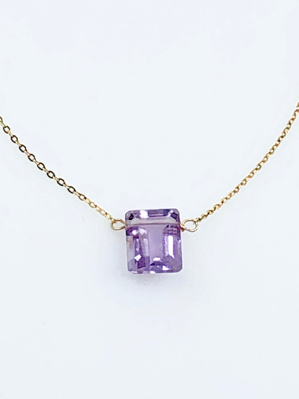 Amethyst Emerald Cut Necklace