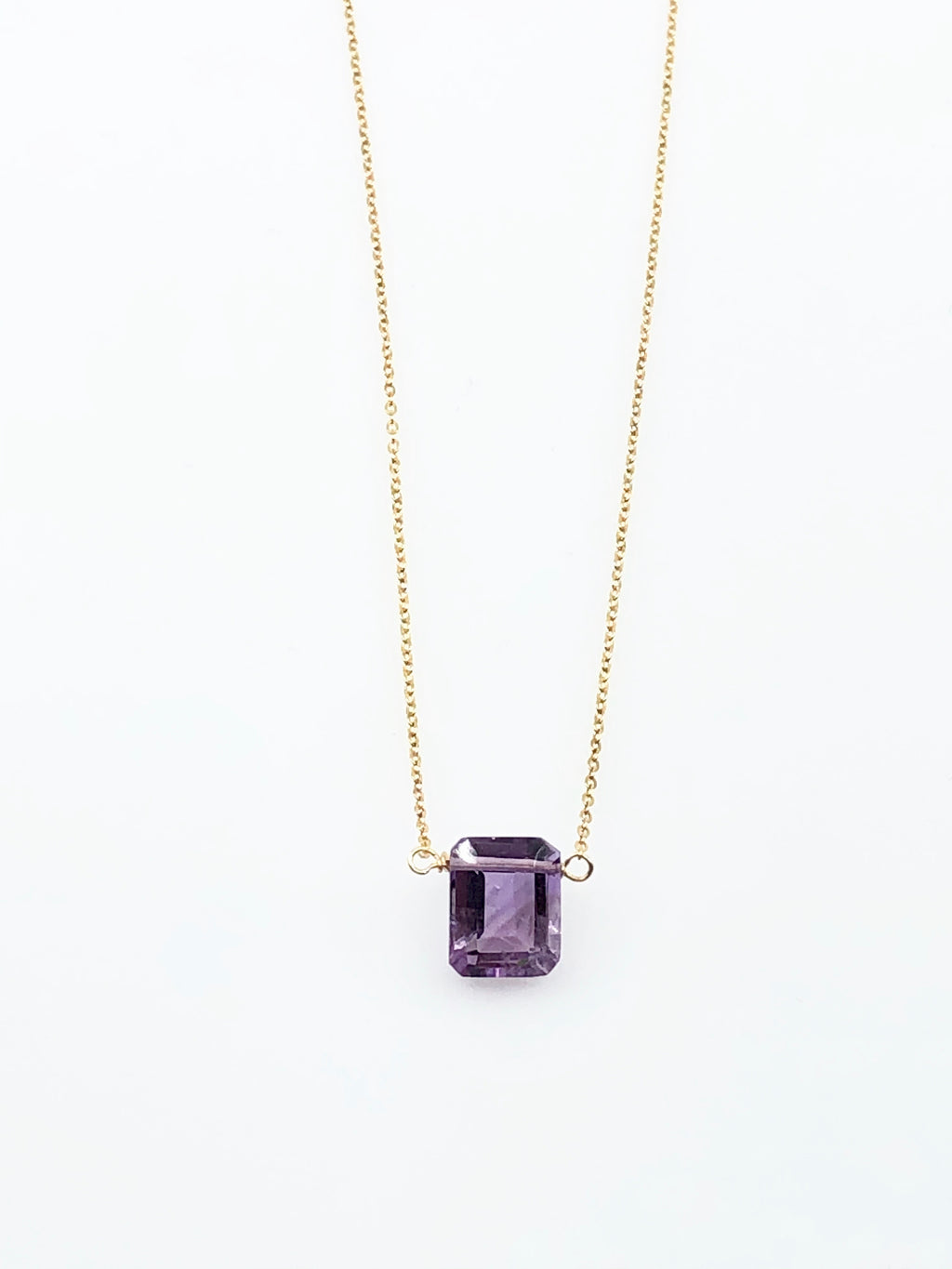 Amethyst Emerald Cut Necklace