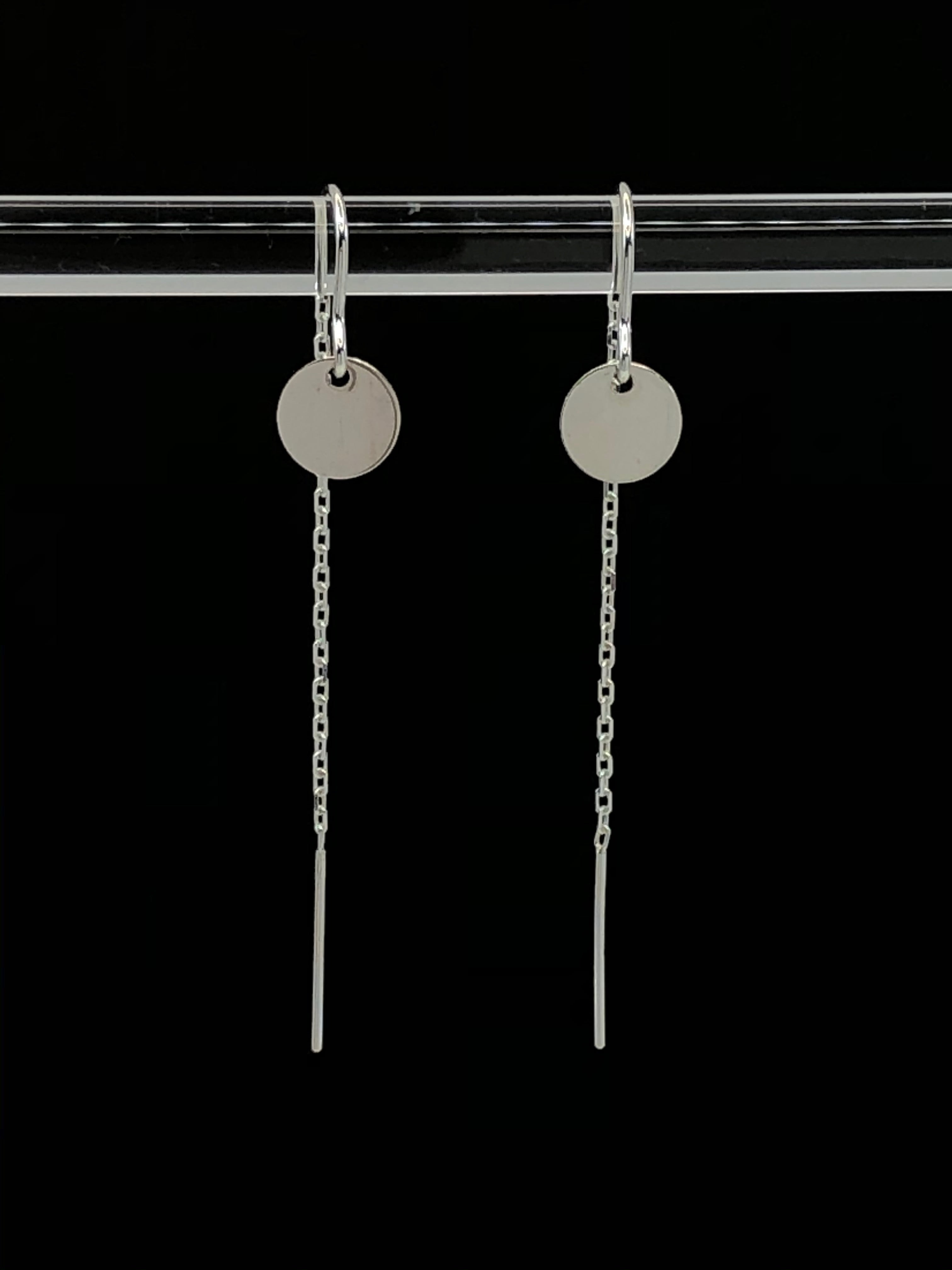 Gold Disk Threader Earrings