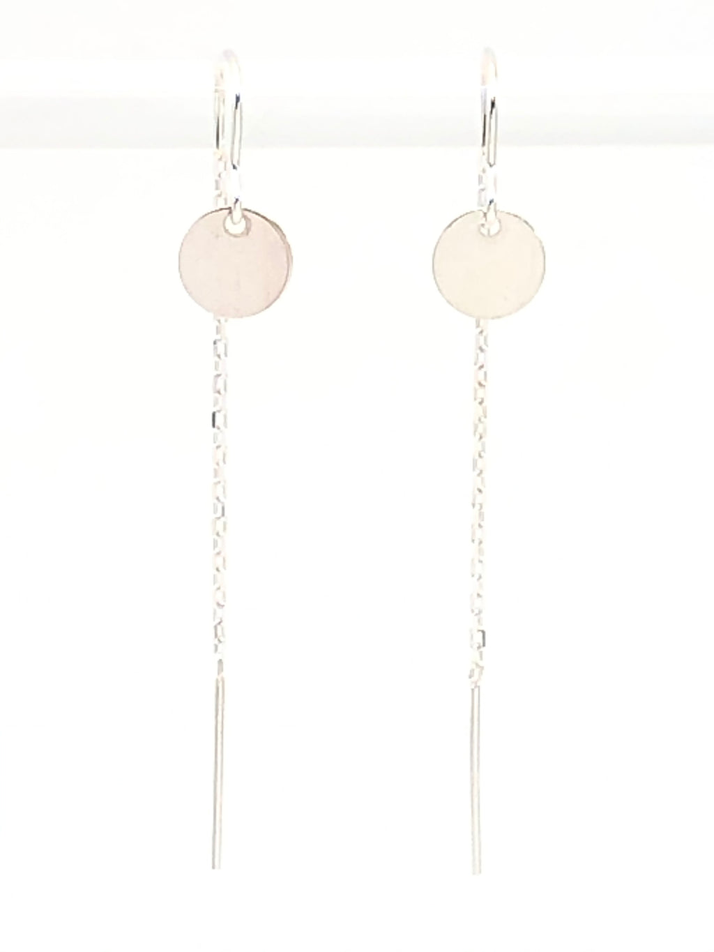 Gold Disk Threader Earrings